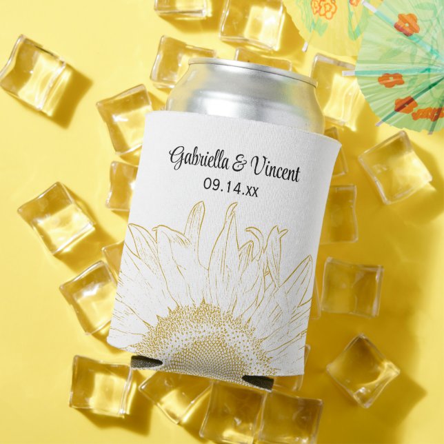 Rafraîchisseur Pour Canette Tournesol Jaune Symphonie de mariage Faveur (Été in situ)