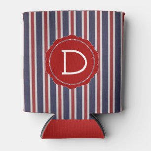 Rafraîchisseur Pour Canette Tout-Américain Monogrammé Patriotique Striped Favo