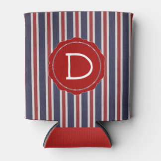Rafraîchisseur Pour Canette Tout-Américain Monogrammé Patriotique Striped Favo