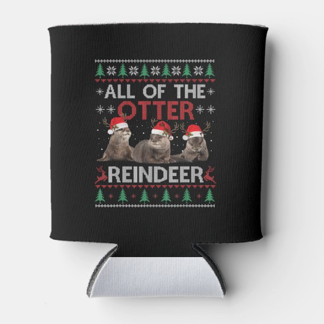 Rafraîchisseur Pour Canette Tout Otter Reindeer Noël Vilain Sweater (Devant)