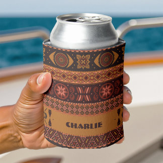 Rafraîchisseur Pour Canette Traditional Terracotta Ethnic Tribal Boho Pattern