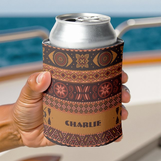 Rafraîchisseur Pour Canette Traditional Terracotta Ethnic Tribal Boho Pattern (Créateur téléchargé)