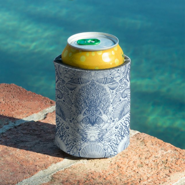 Rafraîchisseur Pour Canette Trésors de plage en bleu (Piscine in situ)