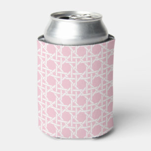 Rafraîchisseur Pour Canette Tressage de canne rose et blanc de Palm Beach