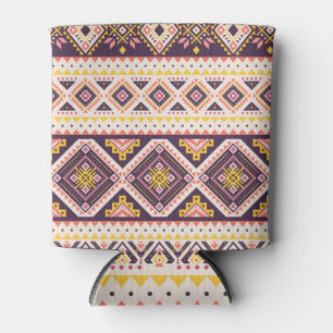 Rafraîchisseur Pour Canette Tribal Aztec rayé, motif géométrique.