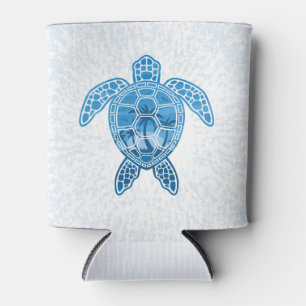 Rafraîchisseur Pour Canette Tropical Island Sea Turtle Design en bleu