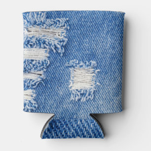 Rafraîchisseur Pour Canette Trou, jean denim, texture déchirée