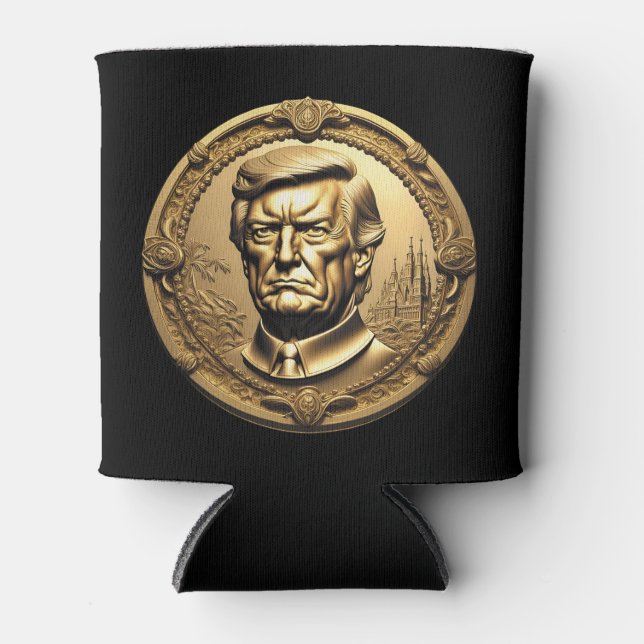 Rafraîchisseur Pour Canette TRUMP CGI Collectif Gold Art-Coin Doubloon (Devant)