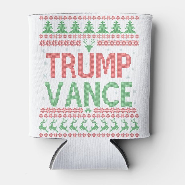 Rafraîchisseur Pour Canette Trump Vance Républicain Moche Noël Sweater Noël (Devant)