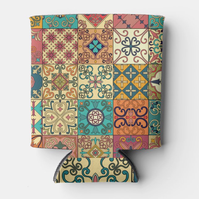 Rafraîchisseur Pour Canette Tuiles portugaises : motif sans couture de style A (Devant)