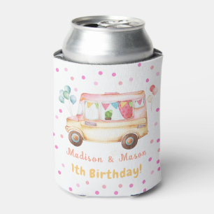 Rafraîchisseur Pour Canette Twins Girl & Boy Happy Camper Anniversaire