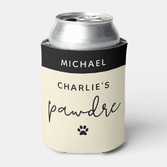Rafraîchisseur Pour Canette Typographie Pawdre personnalisée Chien papa Nouvea (Can devant)