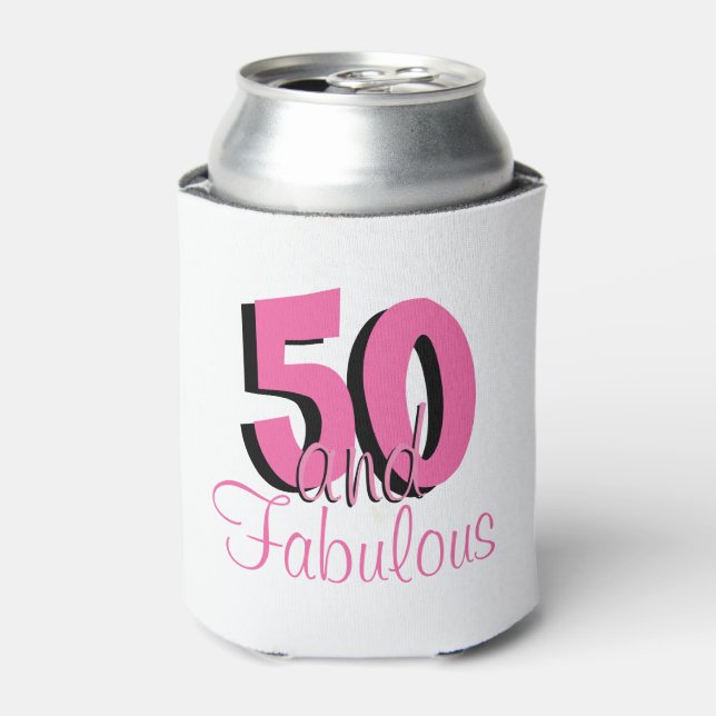 Rafraîchisseur Pour Canette Typographie tendance 50 et rose fabuleux (Can devant)