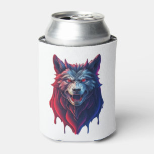Rafraîchisseur Pour Canette Une illustration détaillée du visage d'un loup nin