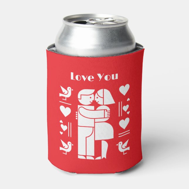 Rafraîchisseur Pour Canette Une Saint-Valentin personnalisée Bauhaus moderne (Can devant)