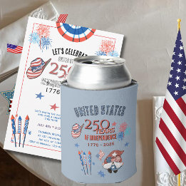Rafraîchisseur Pour Canette US 250th Anniversary Patriotic Gnome Can Cooler 