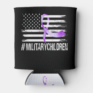 Rafraîchisseur Pour Canette USA Flag Ribbon, Purple Up ! Mois Tee pour l'armée