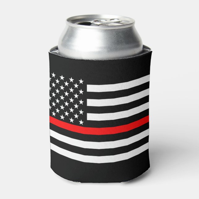 Rafraîchisseur Pour Canette USA Flag Thin Red Line Memorial (Can devant)