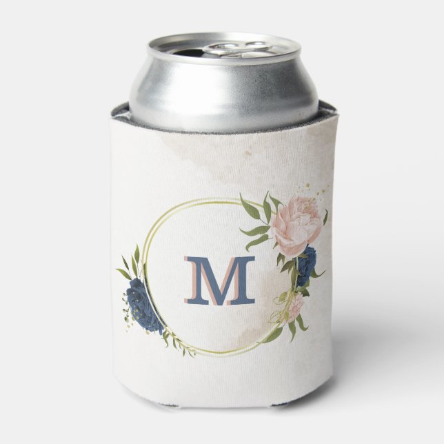 Rafraîchisseur Pour Canette végétation marine et fleurs roses rousses (Can devant)