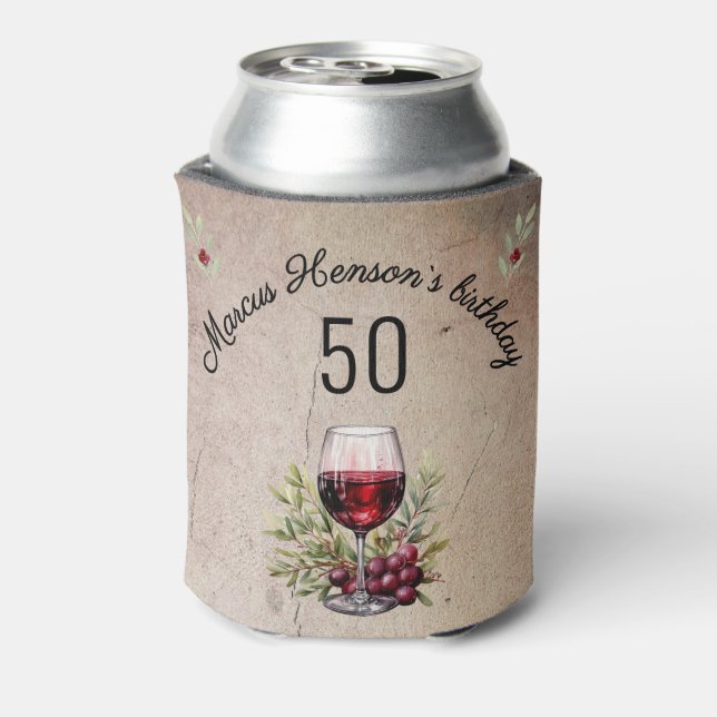 Rafraîchisseur Pour Canette Verre rouge Olive Aquarelle 50e anniversaire (Can Dos)