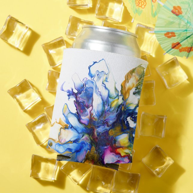 Rafraîchisseur Pour Canette Vibrant Bleu Abstrait Fluid Art Agate Sac fourre-t (Été in situ)