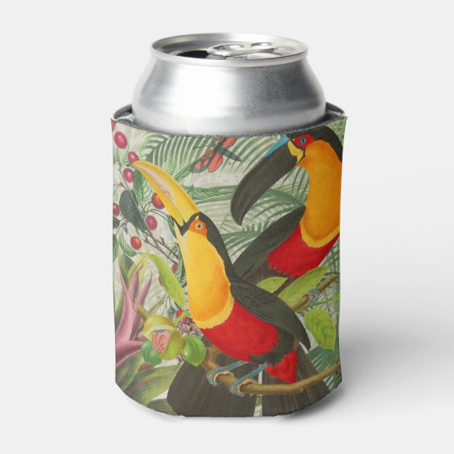 Rafraîchisseur Pour Canette Vibrant Tropical Toucan Birds Art Exotic Jungle (Can devant)