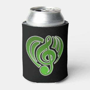Rafraîchisseur Pour Canette Vibrations Amour Musical Coeur Vert Musique Note D