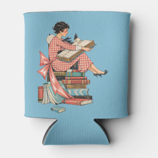Rafraîchisseur Pour Canette Vintage Book Lover Reading Illustration