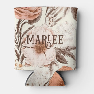 Rafraîchisseur Pour Canette Vintage Floral Sienna rose Antique Boho Fleur sauv