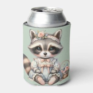 Rafraîchisseur Pour Canette Vintage habillé Cottagecore Raccoon Pastel