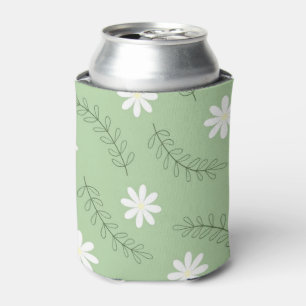 Rafraîchisseur Pour Canette Vintage Mid-Century Green Flower Motif