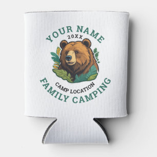 Rafraîchisseur Pour Canette Vintage Rustic Bear Famille Camping