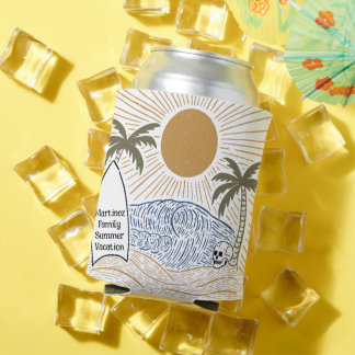 Rafraîchisseur Pour Canette Vintage Tropical Famille Reunion Plage de vacances