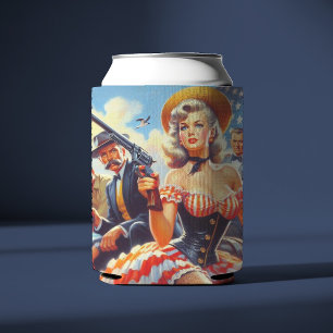 Rafraîchisseur Pour Canette Vintage Western Pulp Girl