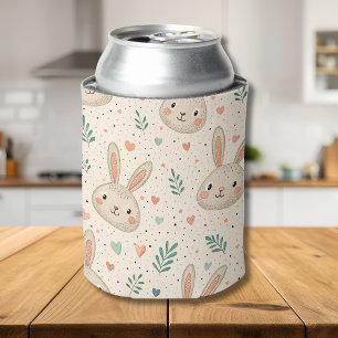 Rafraîchisseur Pour Canette Visages de lapin miniature vintage avec motif de r