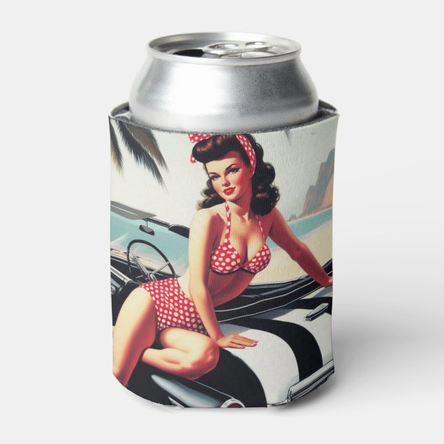 Rafraîchisseur Pour Canette Voiture Vintage Classic Pin Up (Can devant)