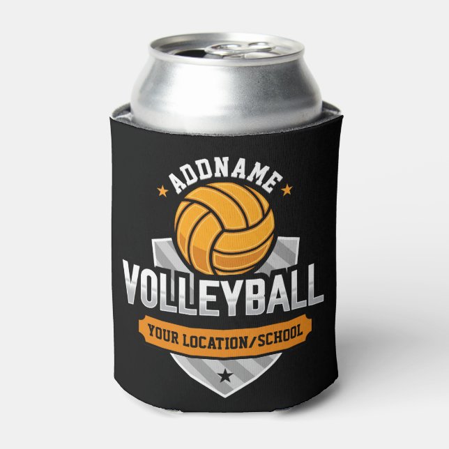 Rafraîchisseur Pour Canette Volleyball AJOUTER TEXTE École Varsity Team Joueur (Can devant)