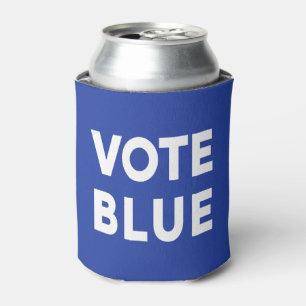 Rafraîchisseur Pour Canette Vote Bleu gras blanc texte sur bleu politique