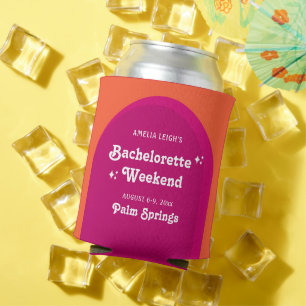 Rafraîchisseur Pour Canette Week-end de Bachelorette Rétro Rose & Orange Sunse