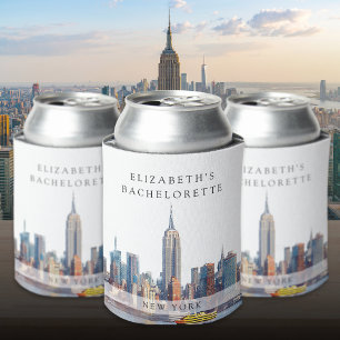 Rafraîchisseur Pour Canette Week-end de célibataire aquarelle à New York