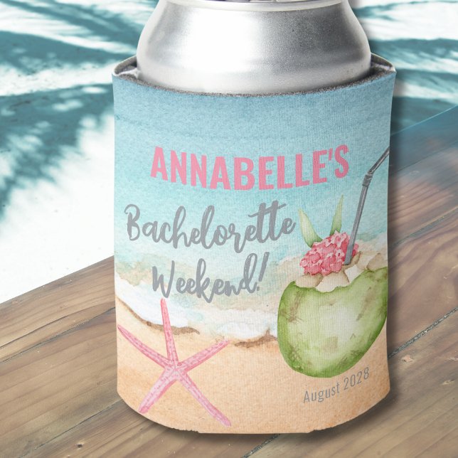 Rafraîchisseur Pour Canette Week-end de fête de Bachelorette Plage Mignonne (Cute Beach Bachelorette Party Weekend Cocktail Can Cooler )