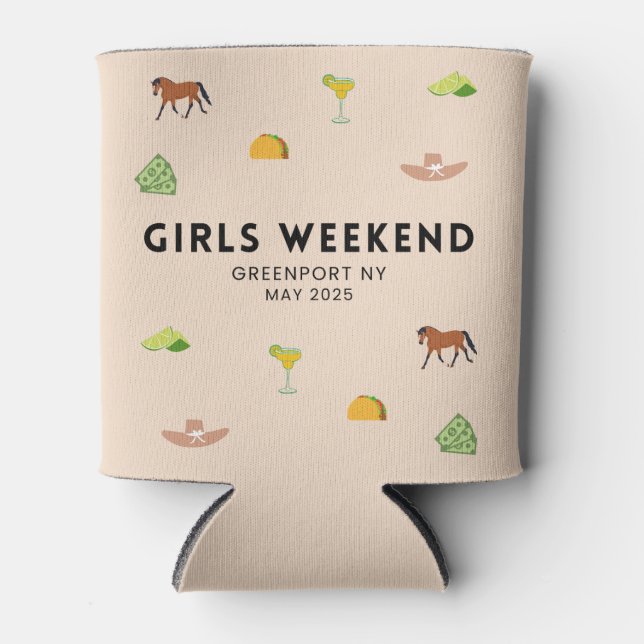 Rafraîchisseur Pour Canette Week-end filles | Cinco De Mayo & Kentucky Derby (Devant)