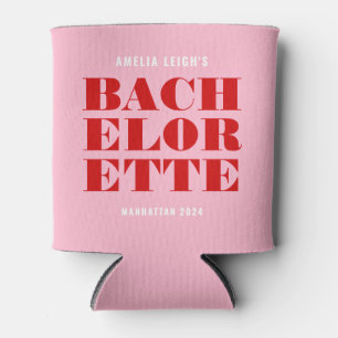 Rafraîchisseur Pour Canette Week-end Gras Rose & Rouge Bachelorette