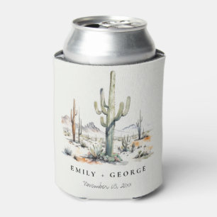 Rafraîchisseur Pour Canette Western Boho Cactus Mariage du paysage du désert