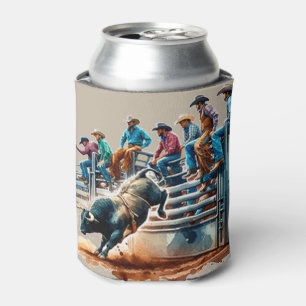 Rafraîchisseur Pour Canette Western Rodeo Cowboys Bull Riding and Chutes
