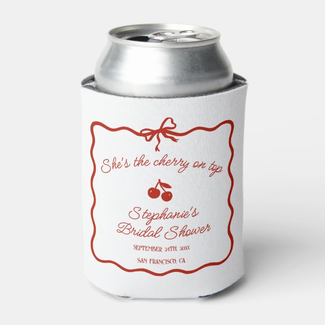 Rafraîchisseur Pour Canette Whimsy Red Elle est la cerise sur la Fête des mari (Can devant)