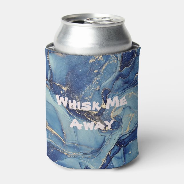 Rafraîchisseur Pour Canette Whisk me away Blue Marble Monogrammed | (Can devant)