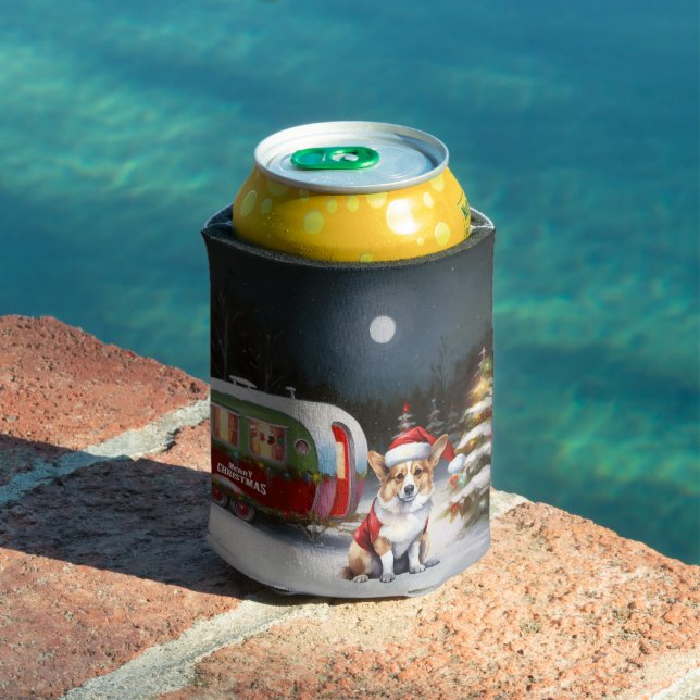 Rafraîchisseur Pour Canette Winter Corgi Caravan Christmas Adventure (Piscine in situ)