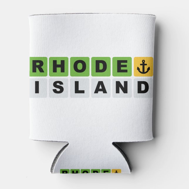 Rafraîchisseur Pour Canette Wordle de Rhode Island (Devant)