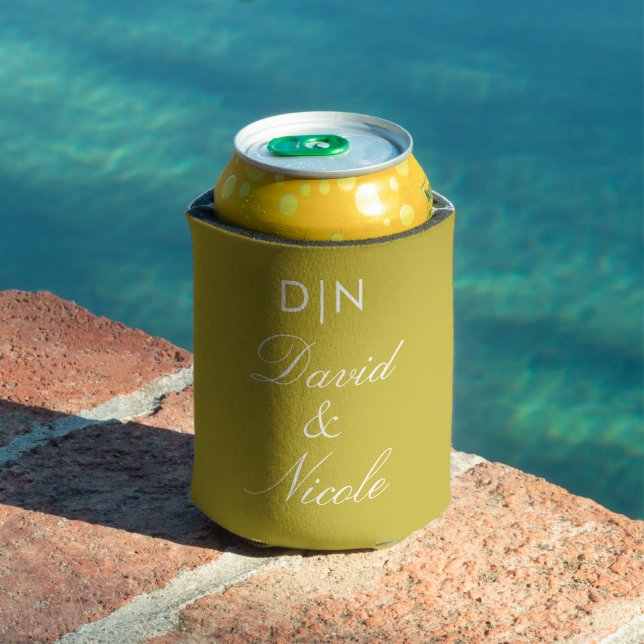 Rafraîchisseur Pour Canette Yellow Custom Text Can Cooler Personalized Sleeve (Piscine in situ)